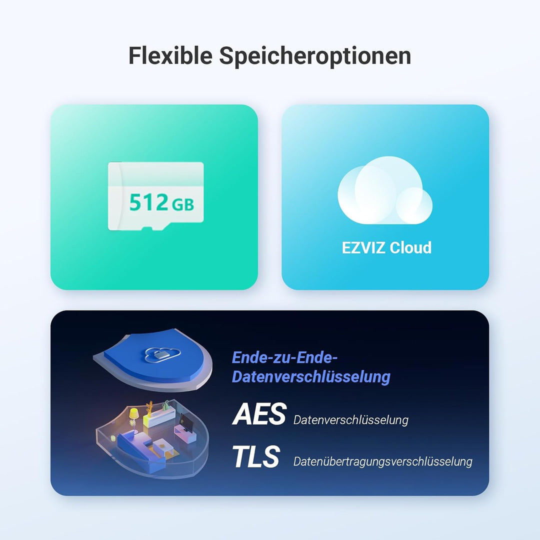 EZVIZ 5MP Pan&Tilt Überwachungskamera Aussen WLAN, 360° PTZ, Personen-/Fahrzeugerkennung, Zwei-Wege-