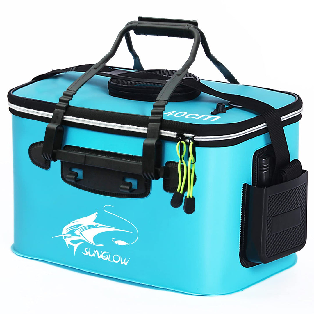 MMSGA Angeleimer, 23L/30L/38L Tragbarer Faltbarer Angelköder-Eimer，Multifunktionaler Behälter für le