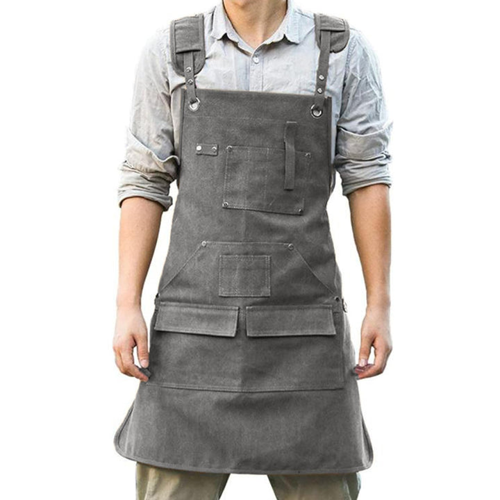 Schweisserschürze aus Leder für Männer - Robuste Grillschürze mit Werkzeugtaschen, hoher Hitzebestän