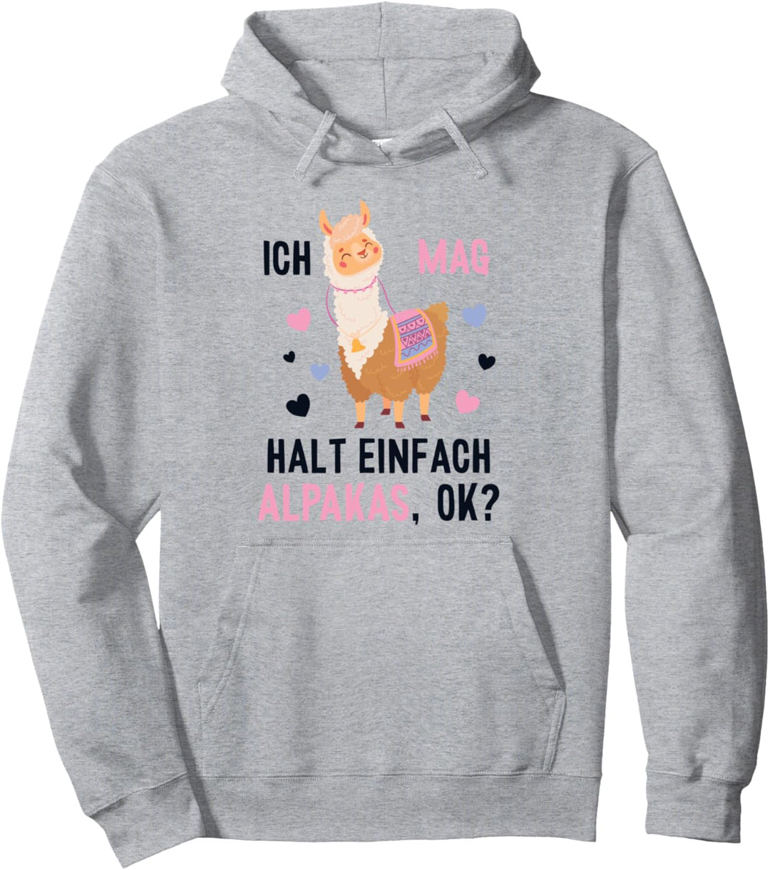 Ich mag einfach Alpakas Pako Lama Huacaya Alpaca Pullover Hoodie