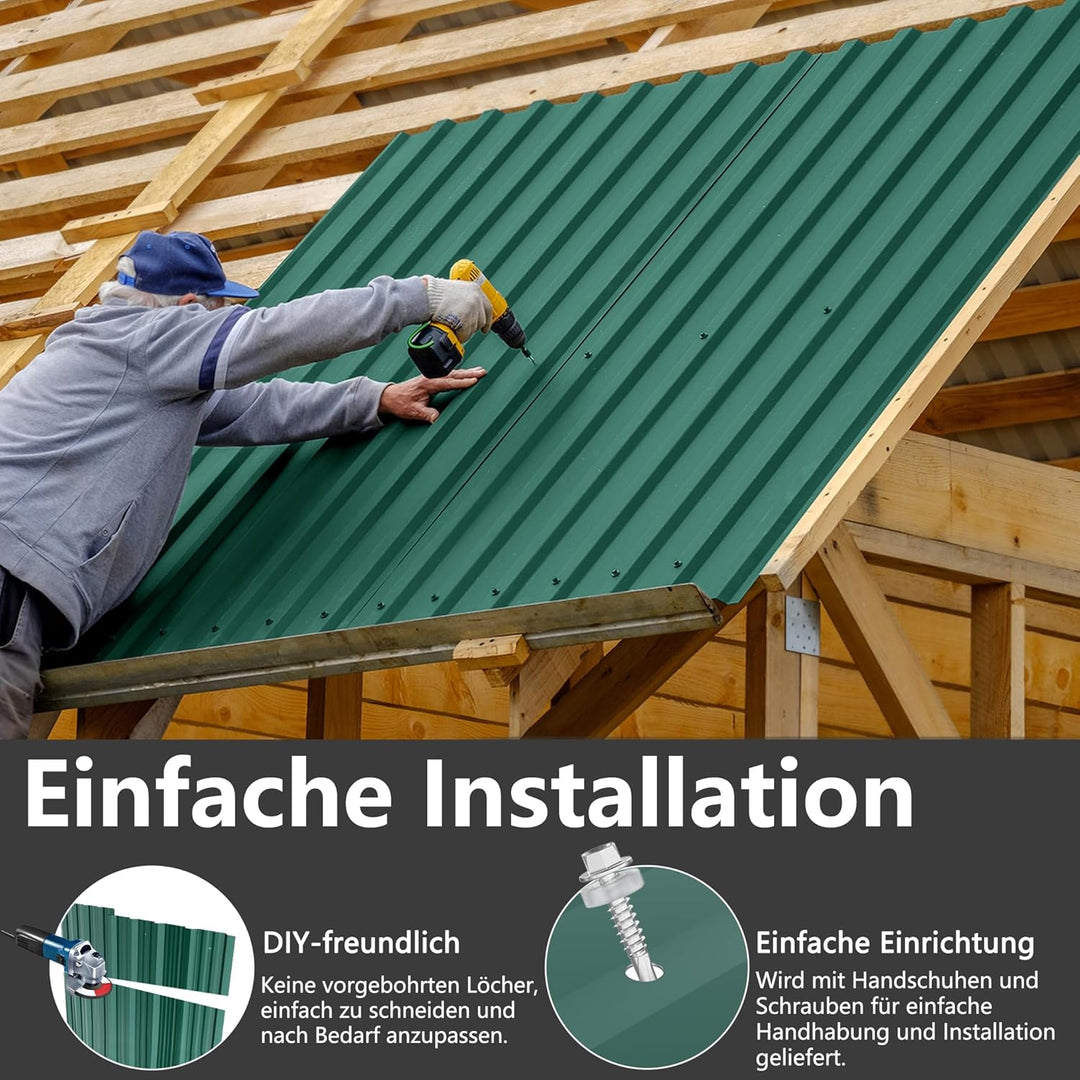 24er Dachbleche Trapezblech 129,5x45cm Stahlblech Formblech Platten Dachplatten Wetterfest Wellblech