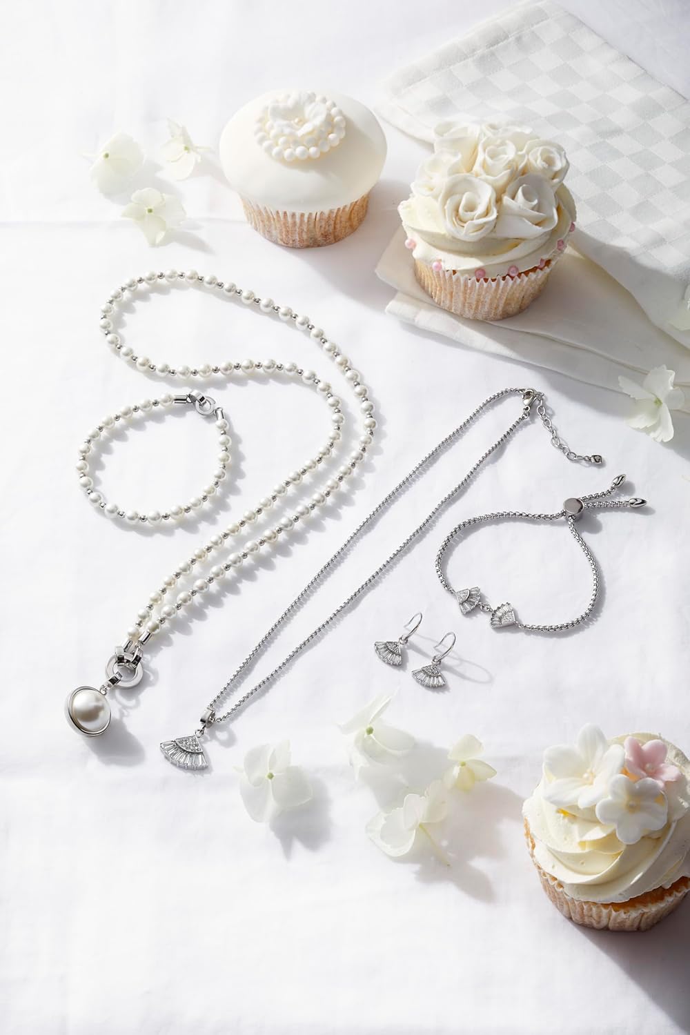 JEWELS BY LEONARDO DARLIN'S Damen-Halskette Signora, Edelstahl mit Imitationsperlen, CLIP & MIX Syst