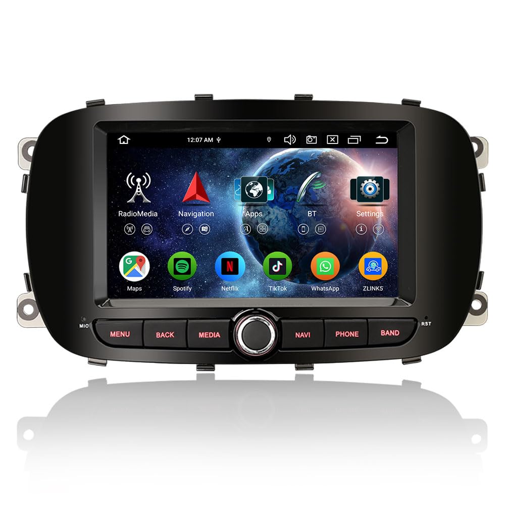 Erisin 7 Zoll 8-Kern 4GB RAM 64GB ROM Android 14 Autoradio mit GPS Navigation Für Fiat 500X 2014-202