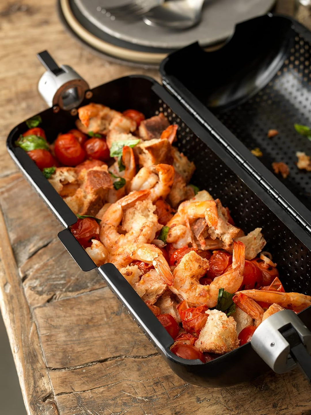 Everdure Rotisserie-Grillkorb mit Clip-Verschlüssen, antihaftbeschichtet, lebensmittelecht, runder K