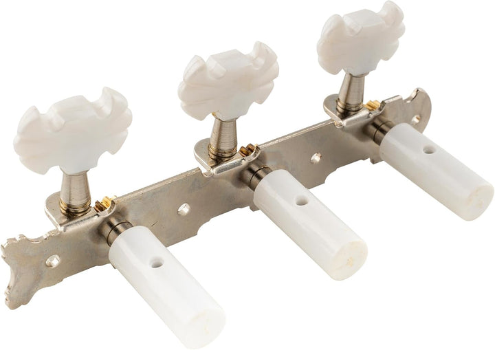 Musiclily Pro 3 auf einer Platte Mechaniken Set für Konzertgitarre,Nickel Schmetterlingsknopf Knauf