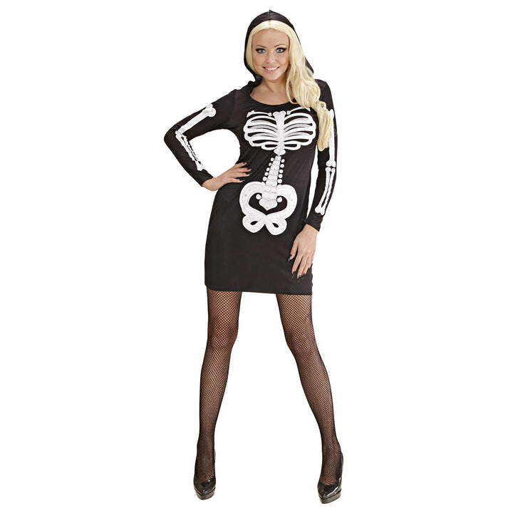 "GLAM SKELETON GIRL" (hooded dress) - (S), S