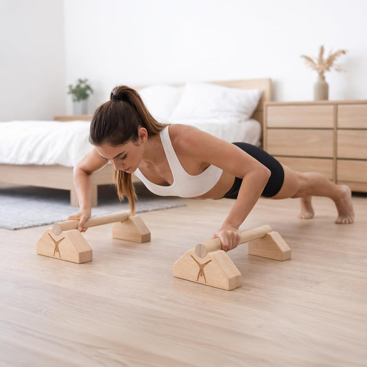 MAMOI® Parallettes zum Trainieren, Calisthenics, Liegestützgriffe, Fitness, Trainingsbarren, stabil