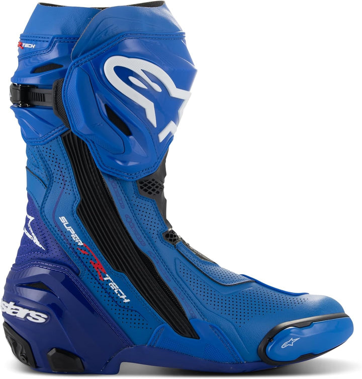 Alpinestars Supertech R Vented Motorradstiefel, blau/schwarz, 42 Blau Schwarz 42 EU, Blau Schwarz 42