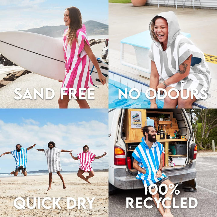 Dock &amp; Bay Poncho für Erwachsene - Kapuzenhandtuch mit tiefen Taschen, Wickeltuch - für Strand &amp; Poo