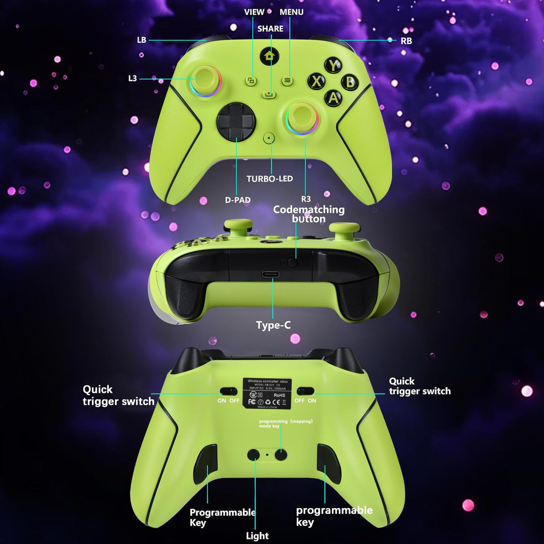 Lampelc Xbox One Controller, Xbox Wireless Controller für Xbox Series X&S/Xbox One/Elite/Windows 7/8