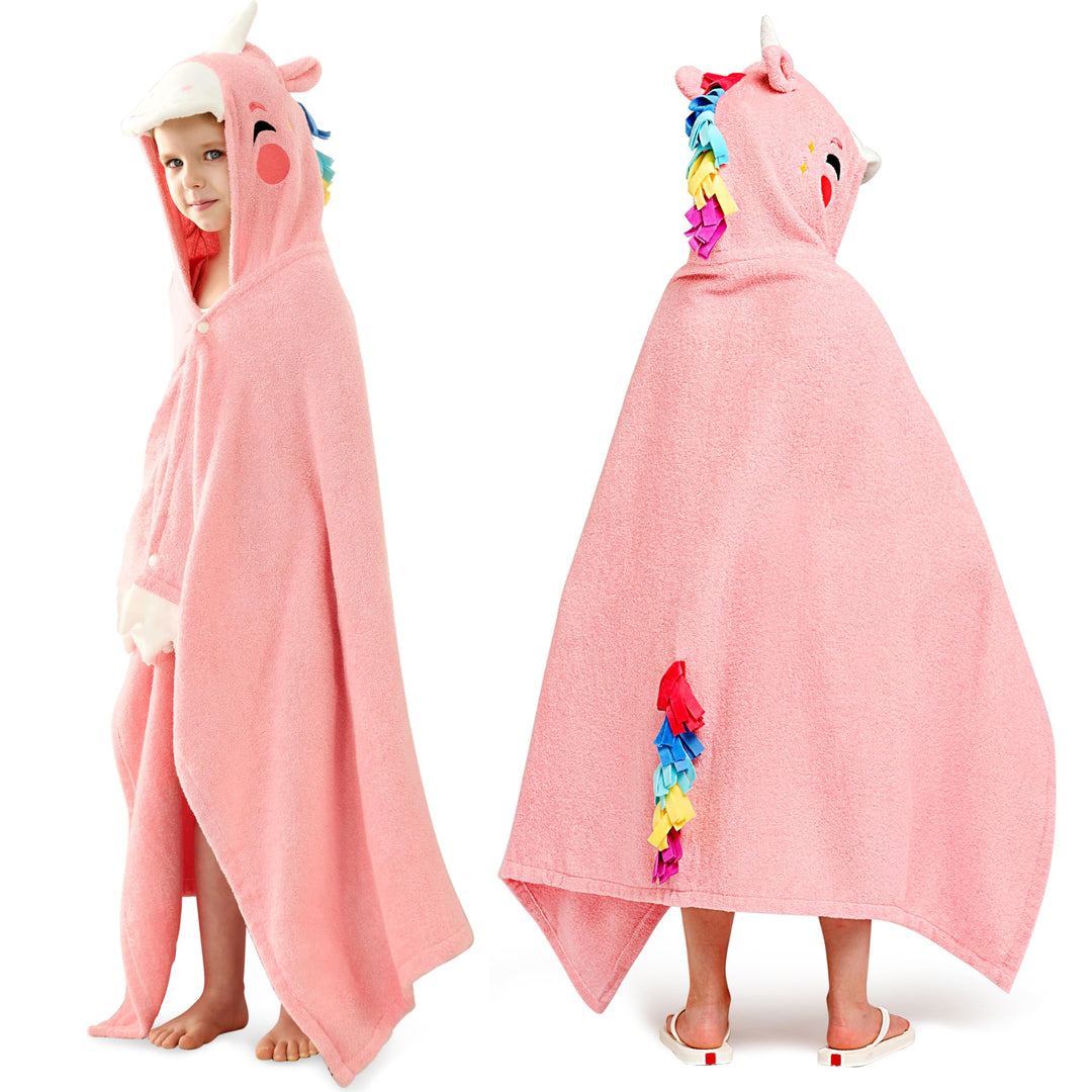 Joiedomi Unicorn 127 x 77 cm Kapuzenhandtuch für Kinder - Weiches Baumwoll-Badetuch -für Kinder von