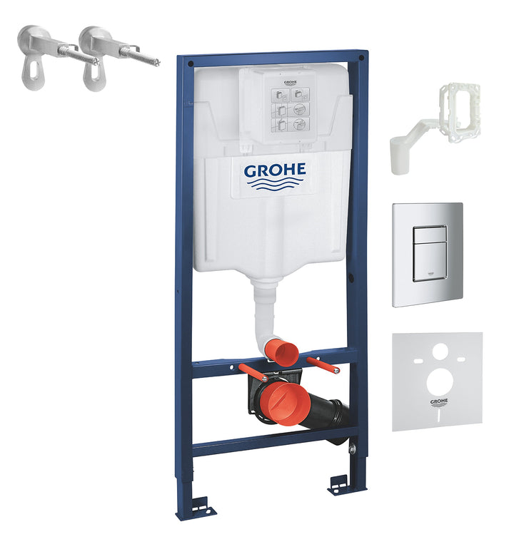 GROHE Rapid SL | Sanitärsysteme - 5-in-1 Set für WC, 1,13 m Bauhöhe | WC-Anlage mit Skate Cosmo-Wand