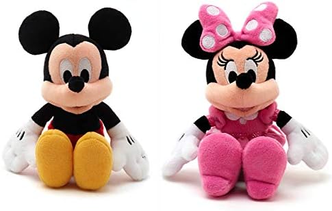 Disney Micky Maus und Minnie Maus Mini Bean Bag Stofftier Set 20cm