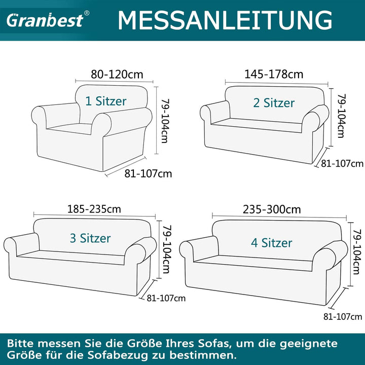 Granbest Stilvolle Rhombus Dicke Sofabezug 2 Sitzer Elastische Modestoffe Couchbezug Loveseat Sofasc