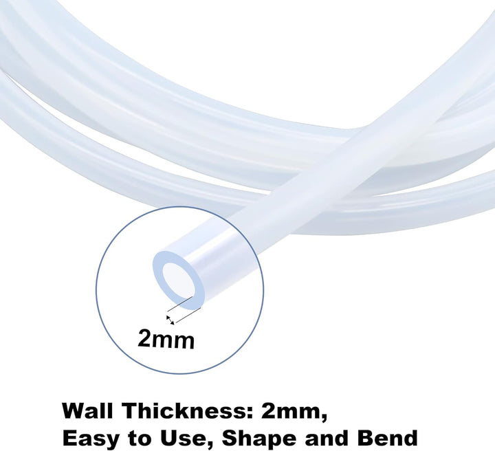 LAVMHAB Silikonschlauch 2mm ID x 6mm OD 8 Meter Länge, Lebensmitteltaugliche Schläuche Flexibler Sch