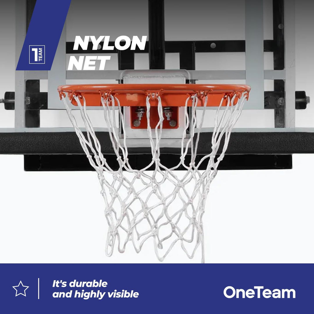 OneTeam Basketball Backboard Grösse 180 x 105 cm Farbe Schwarz Höhenverstellbares Backboard mit Nylo