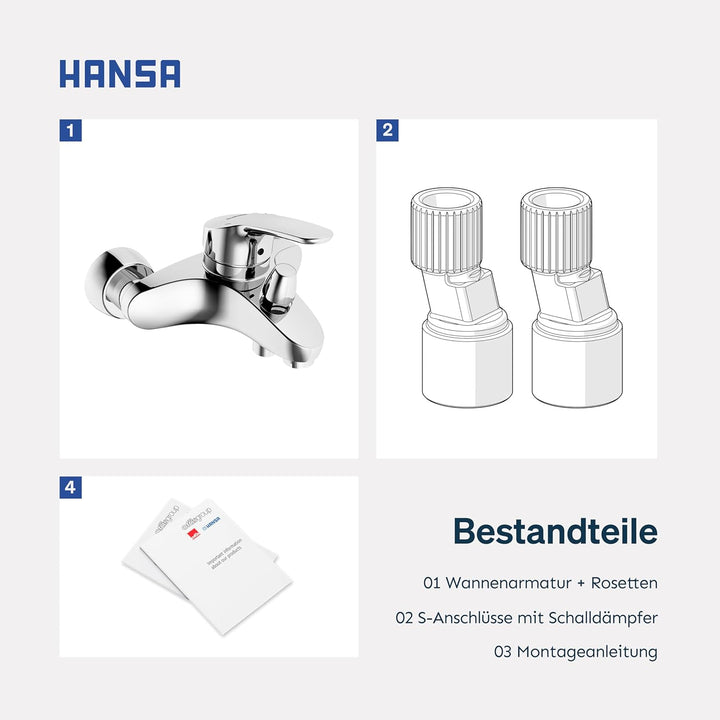 Hansa 1742183 Hansamix Wannen Armatur, Chrom