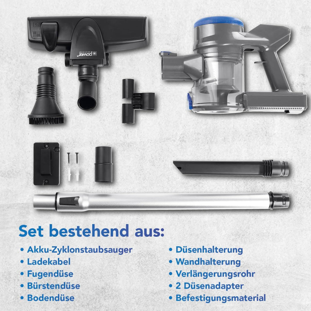 CLEANmaxx AeroTec 400 Akku Staubsauger | kabelloser 2in1 Boden- & Handstaubsauger | beutellos & mit