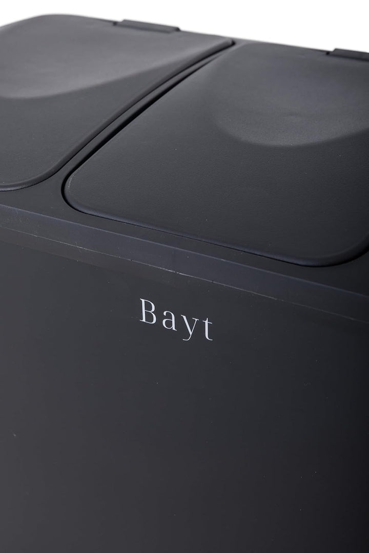 Bayt Mülleimer 60L (3x20L) – Mülltrennsystem 3 Fächer für die Küche – XXL Treteimer aus Edelstahl (R