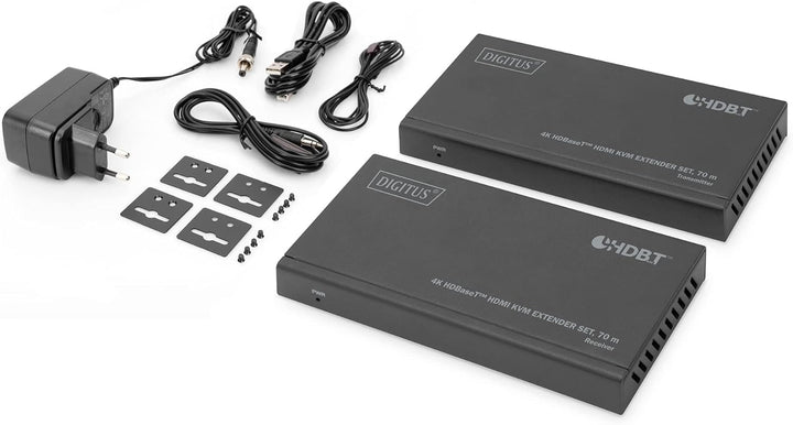 DIGITUS HDMI KVM Extender - 4k/30Hz - Sender &amp; Empfänger - HDBaseT 1.0 - HDMI 1.4 - USB 1.1 - Reichw