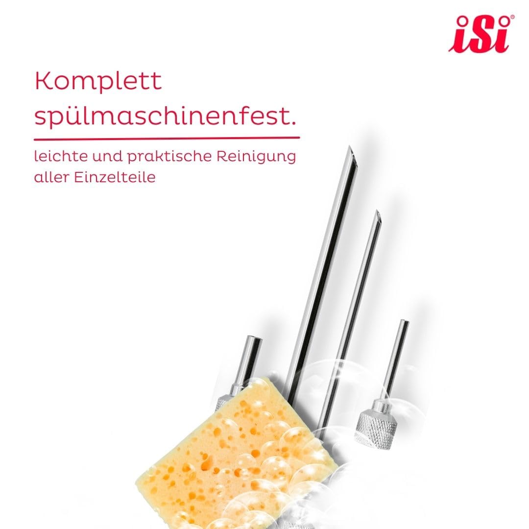 iSi - 2718 Nadeltüllen für Sahnespender - 4er Set Spritztüllen zum Dekorieren, Füllen &amp; Pikieren - s