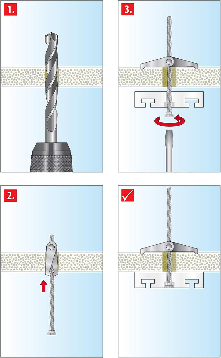TOX Federklappdübel Spagat M3 mm, 20 Stück, 024100111, M3