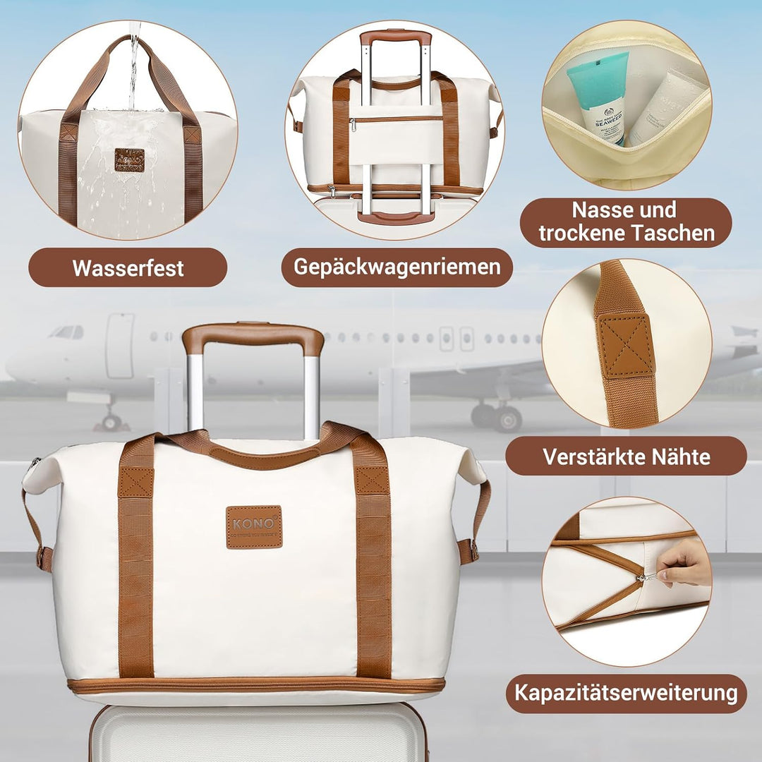 KONO Kofferset Reisekoffer Set Gepäcksets 6 Teilig, Koffer Set mit Beautycase Kosmetikkoffe mit Hand