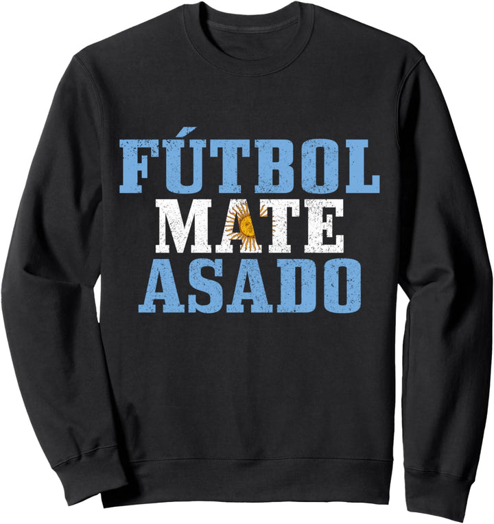 Futbol Mate Asado Argentinien Flagge Pride Vintage Sweatshirt