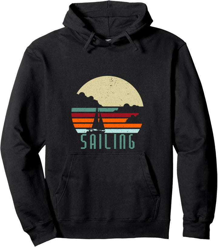 Segelboot auf Wasser retro vintage Segler Boot Pullover Hoodie