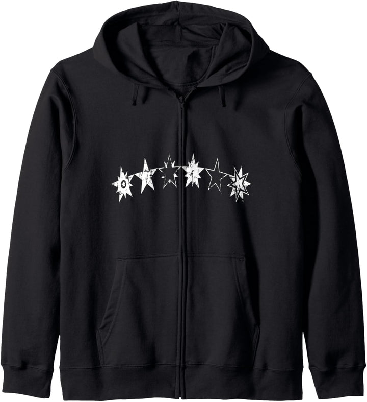 Vintage Weisse Sterne Grunge Edgy Indie Kapuzenjacke