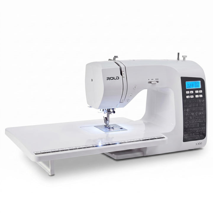 Rold S300 Computer Nähmaschine mit Anschiebetisch | 190 Nähstiche zum Nähen aller Arten von Stoffen.