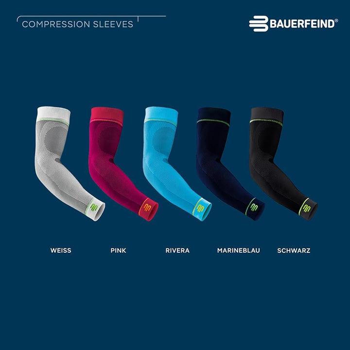 BAUERFEIND Arm Sleeve „Compression Sleeves Arm“, 1 Paar Armlinge, Armstulpen Weiss XL kurz, Weiss XL