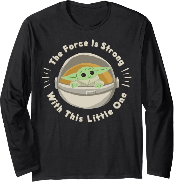 Star Wars The Mandalorian The Child The Force Circle Text Langarmshirt