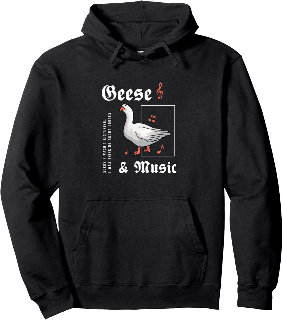 Gänse und Musik Ironischer Spruch Musikantenschlüssel Gans Pullover Hoodie