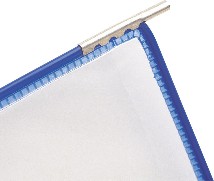 Tarifold 114001 - A4 PVC-Taschen mit Zapfen für Wanddisplayset und Dokumentenablage aus Metall, blau