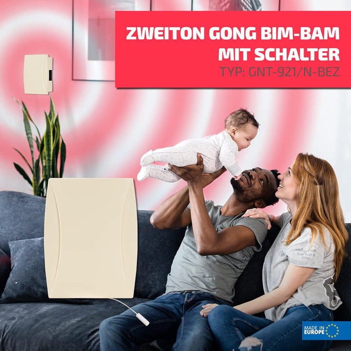 SUNDI Türgong Türklingel Gong Klingel Haustürklingel Verdrahtet Zweiklang Doppelklang 8V Bim Bam Bei