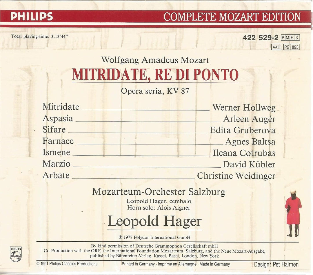 Die vollständige Mozart-Edition Vol. 29 (Mitridate), Audio-CD