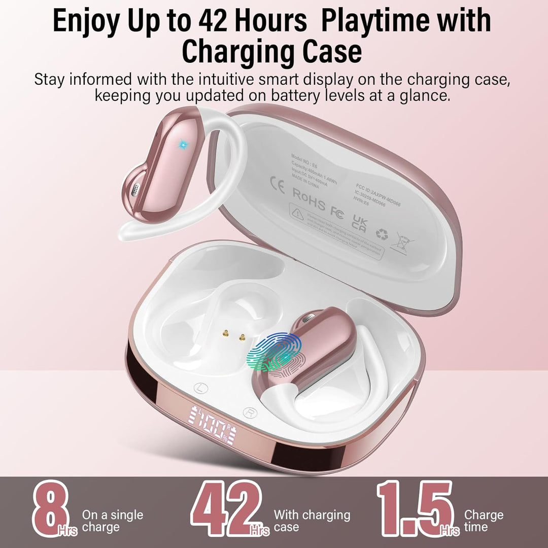 Open Ear Kopfhörer Bluetooth 5.4 HiFi Stereo, 2026 Kopfhörer Kabellos Bluetooth mit ENC Noise Cancel