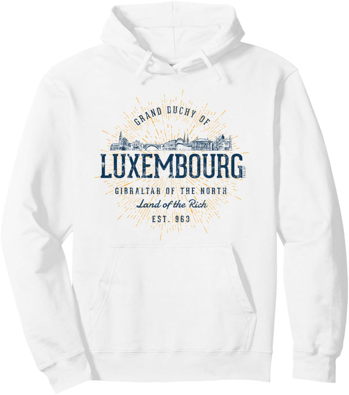 Luxembourg Retro Stil Vintage Luxemburg Pullover Hoodie
