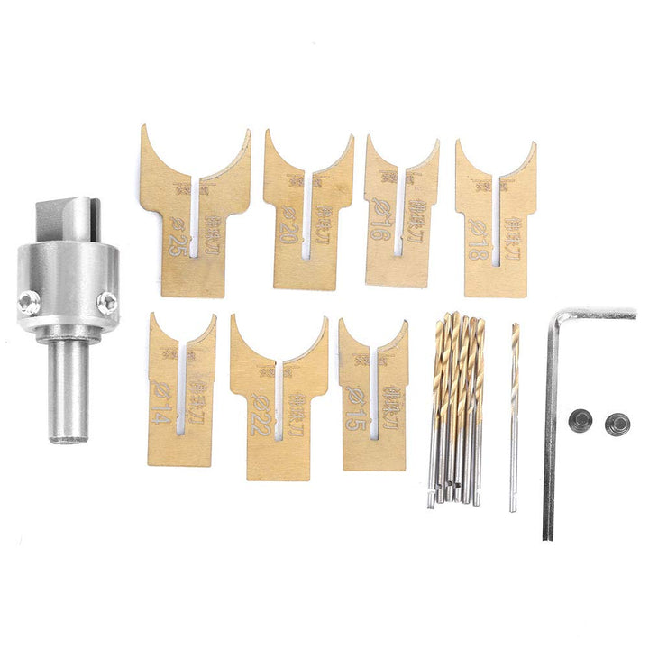 18Pcs Holzbearbeitung 14-25mm Perlen Kugelfräser Bits Perlen Fräser Kit Holzperlen Bohrer Bit Kit fü
