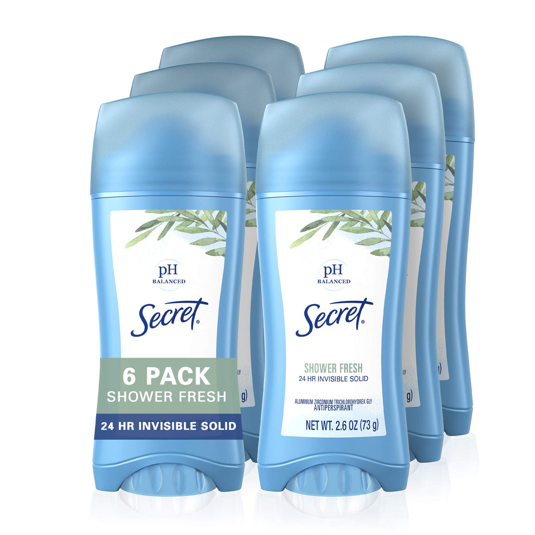 6x Secret Invisible Solid Antiperspirant Deodorant- SHOWER FRESH - aus USA