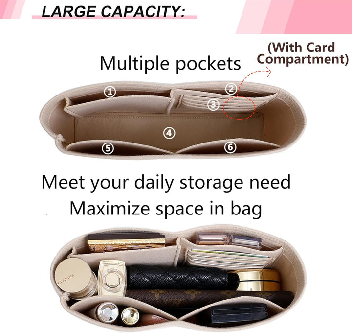 Filz-Mini-Taschen-Organizer-Einsatz, kompatibel mit GG Marmont Matelassé Schultertasche und weiteren