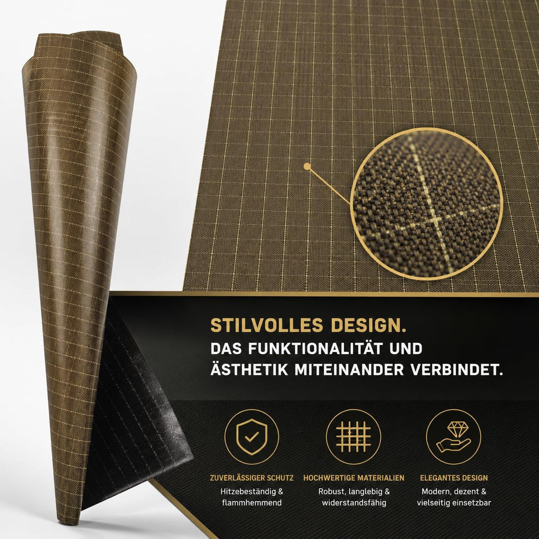 FireMat Gold Edition (30x30cm) feuerfeste Unterlage Premium Version – rutschfest - Lapitron / para-A