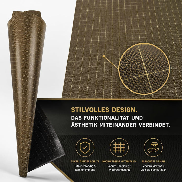 FireMat Gold Edition (30x30cm) feuerfeste Unterlage Premium Version – rutschfest - Lapitron / para-A