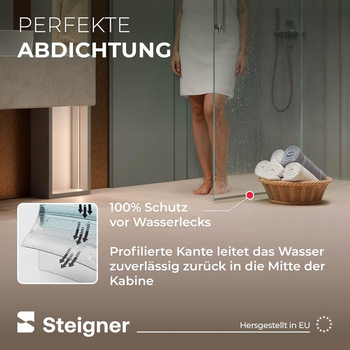 STEIGNER Duschdichtung UK07 50 cm (1 Stk.) Transparent - Dichtung gerade für Eckeinstieg Dusche oder