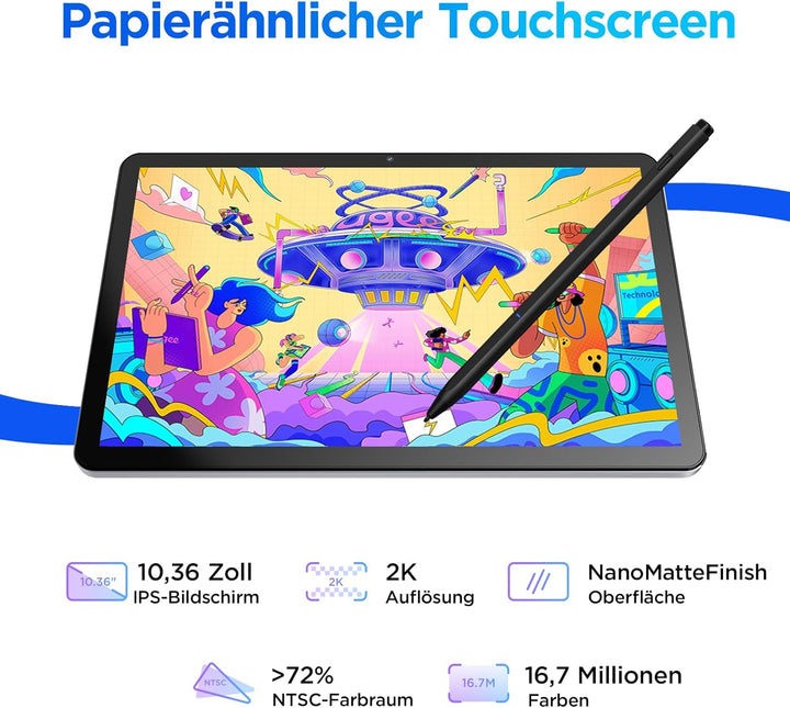 UGEE UT2 Fun Drawing Pad Standalone No Computer Needed mit 10,36 Zoll 2K Display und NanoMatte Finis