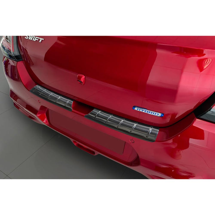 Avisa Schwarz Edelstahl Heckstossstangenschutz kompatibel mit Suzuki Swift VI 2024- &