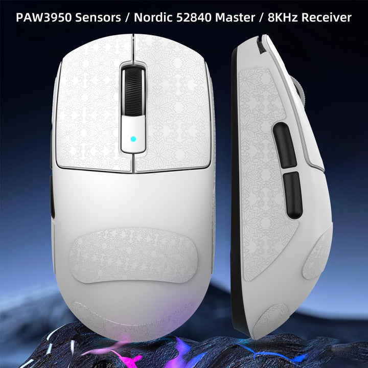 MAMBASNAKE x ATTACK SHARK R6 39g SUPERLIGHT Mouse with Grip Tape, PixArt PAW3950MAX Gaming Sensor, W