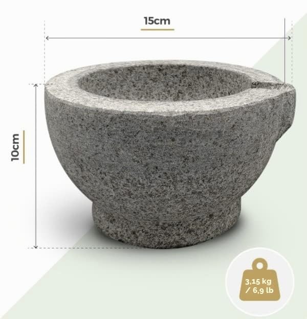 Silk Route Home Stössel und Mörser aus Granit mit Ausguss, Granit