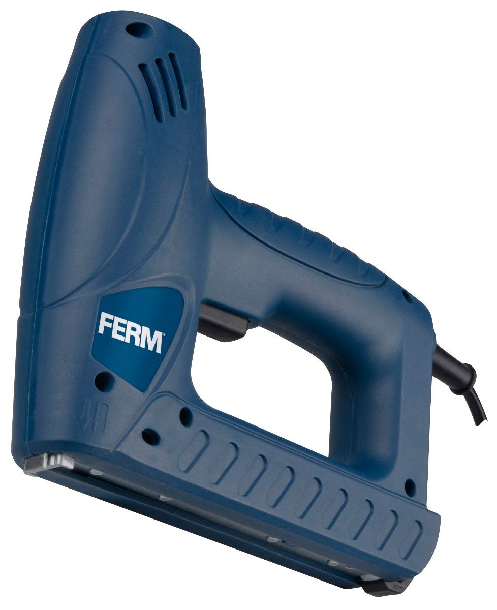 FERM Elektrotacker Kombi-Tacker - Schlagkraftreguliering - 400 Klammern - 100 Nägel